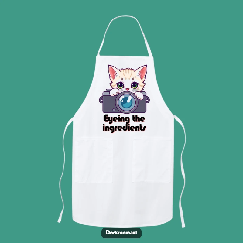 Funny Kitten Camera Lens Apron: Curious Cat Chef Gift for Cooks