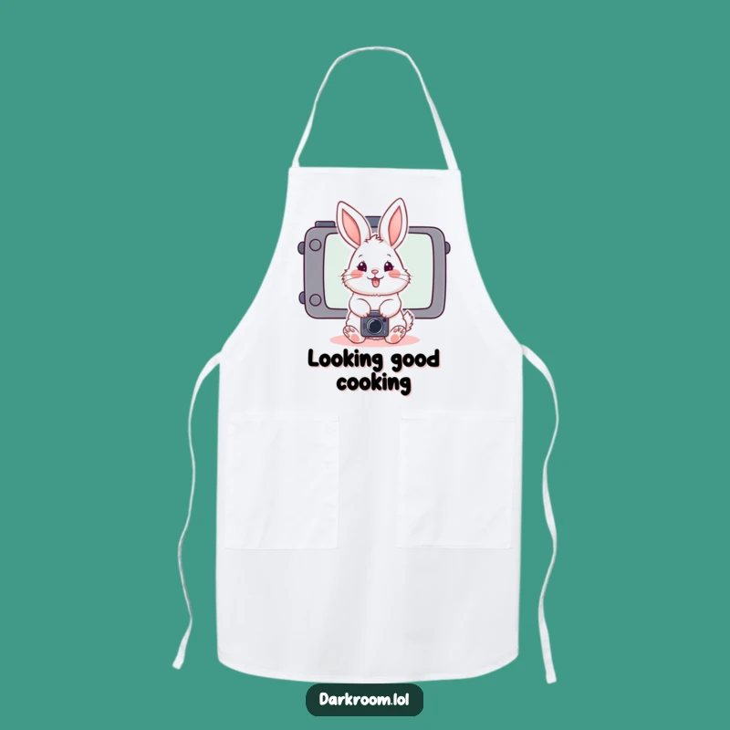 Funny Bunny Photographer Apron: Playful Posing Chef Gift