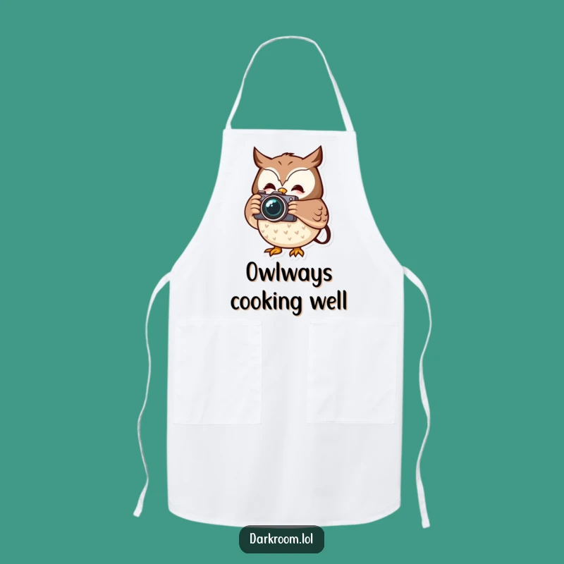 Funny Owl Photographer Apron: Cheerful Camera Moment Chef Gift