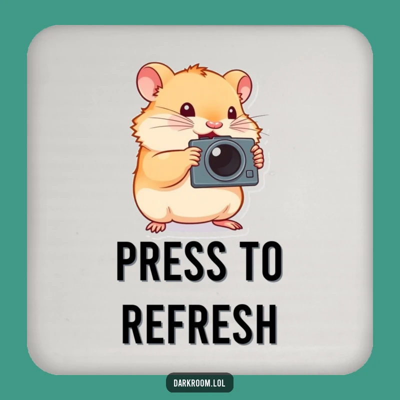 Funny Hamster Photographer Coaster: Determined Shutterbug Drink Protector Gift