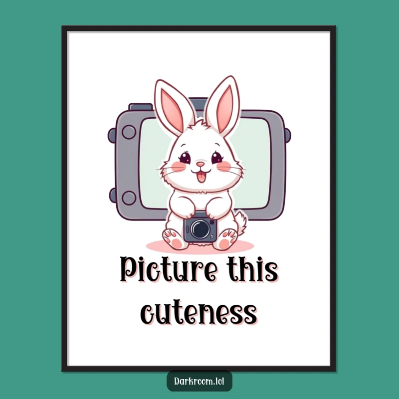 Funny Bunny Photographer Poster: Playful Posing Camera Art Gift