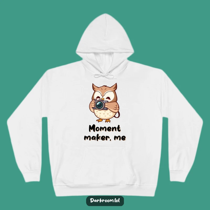 Cozy Funny Owl Photographer Hoodie: Cheerful Camera Moment Gift