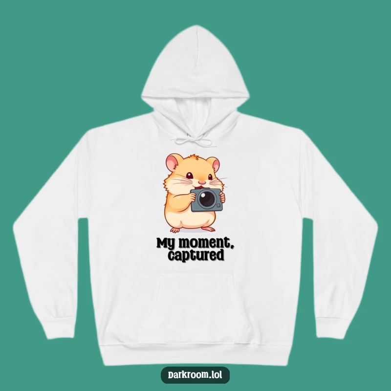 Cozy Funny Hamster Photographer Hoodie: Determined Shutterbug Gift