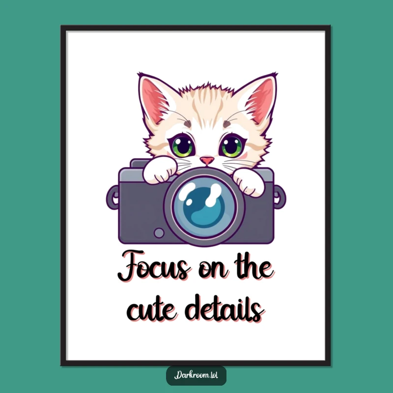 Free Printable Wall Art: Curious Kitten Photographer - Charming Feline Art for Your Walls