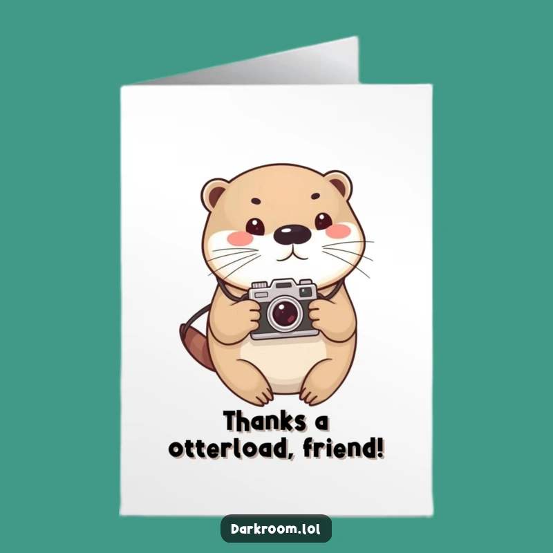 Free Printable Thank You Card: Otter Photographer Shows Gratitude - Hilarious Downloadable Gift
