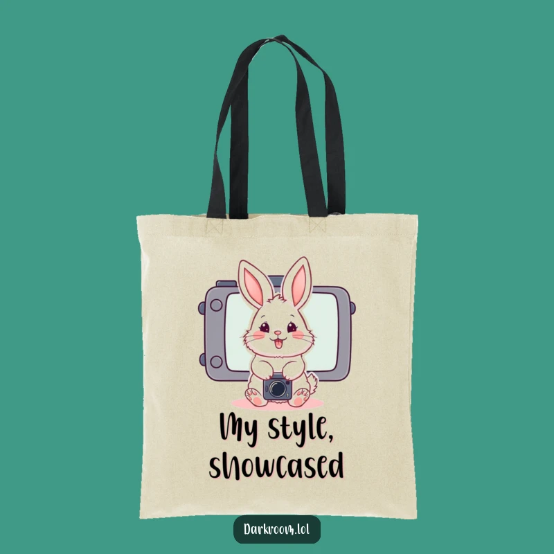 Funny Bunny Photographer Tote Bag: Playful Posing Camera Accessory Gift